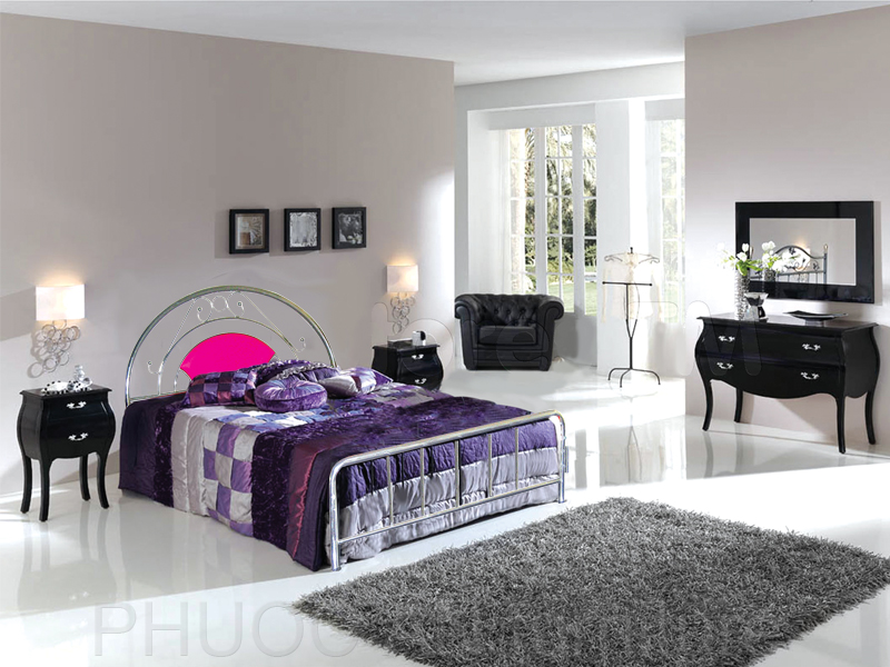 Giường đầu nệm inox